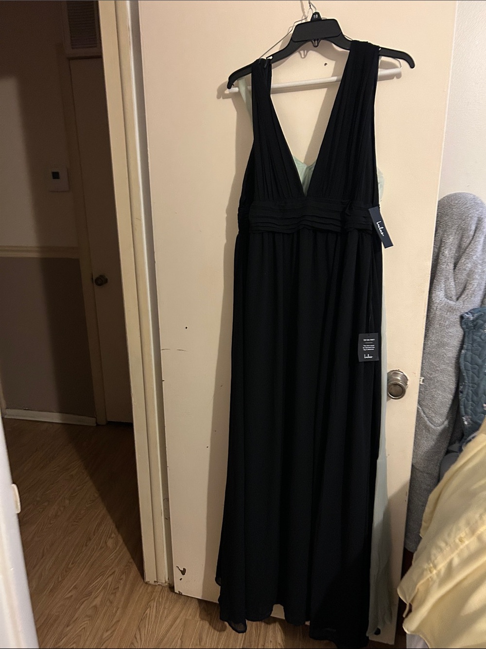 Lulus Heavenly Hues Black Sleeveless V-Neck Chiffon Maxi Dress Event Formal XL
